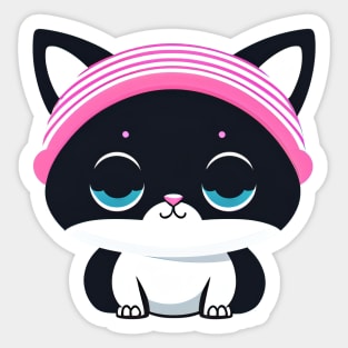 kitten with hat Sticker